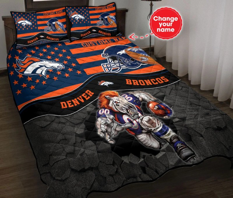 Denver Broncos Personalized Quilt Set