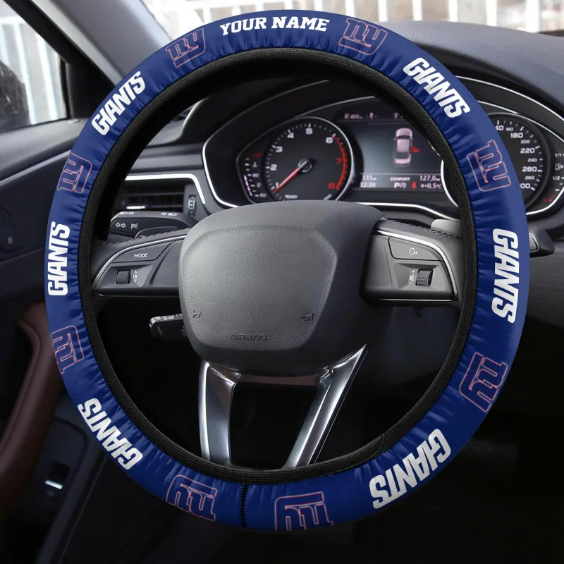 New York Giants Personalized 3D Steering Wheel Cover
