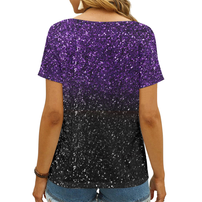 Minnesota Vikings V-neck Women T-shirt Back View