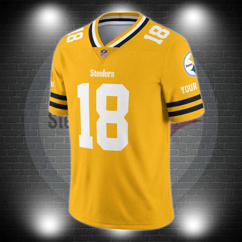 Pittsburgh Steelers Personalized V-neck Football Jersey - Side View