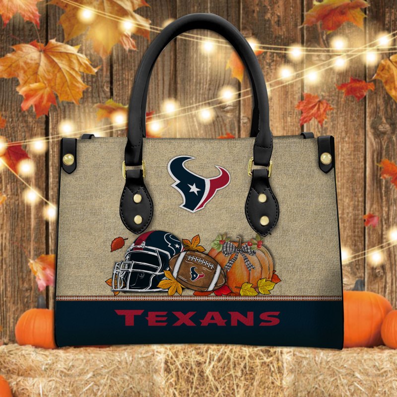 Houston Texans Personalized Leather Hand Bag