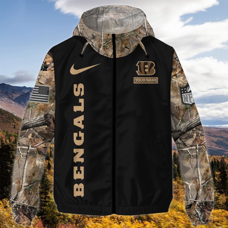 Cincinnati Bengals Personalized Hunting Outdoor Jacket