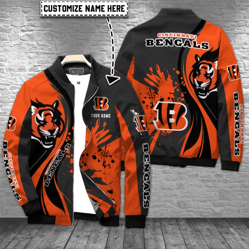 Cincinnati Bengals Personalized Bomber Jacket Image 1