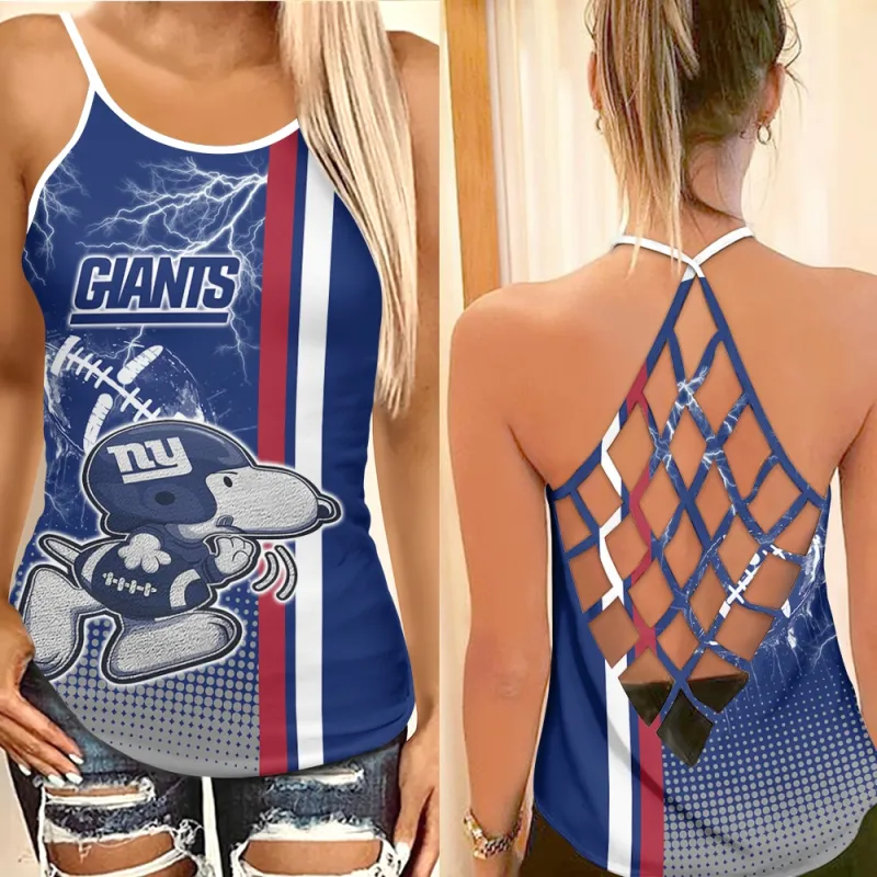 New York Giants Criss Cross Tank Top