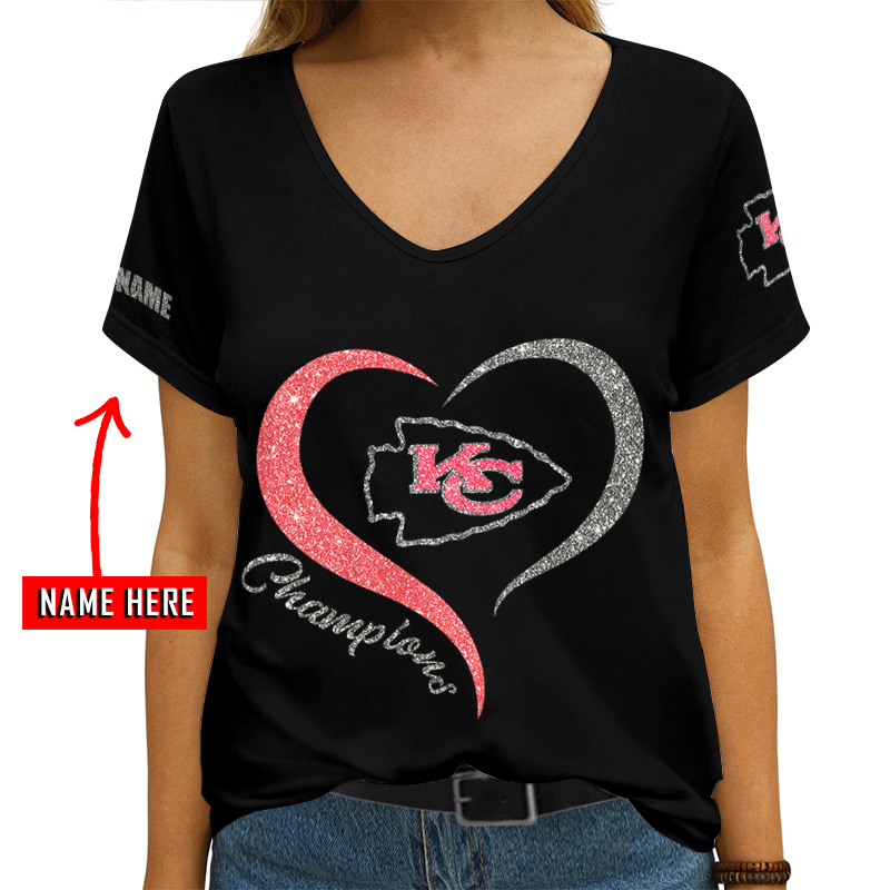 Kansas City Chiefs V-neck T-shirt Image 1