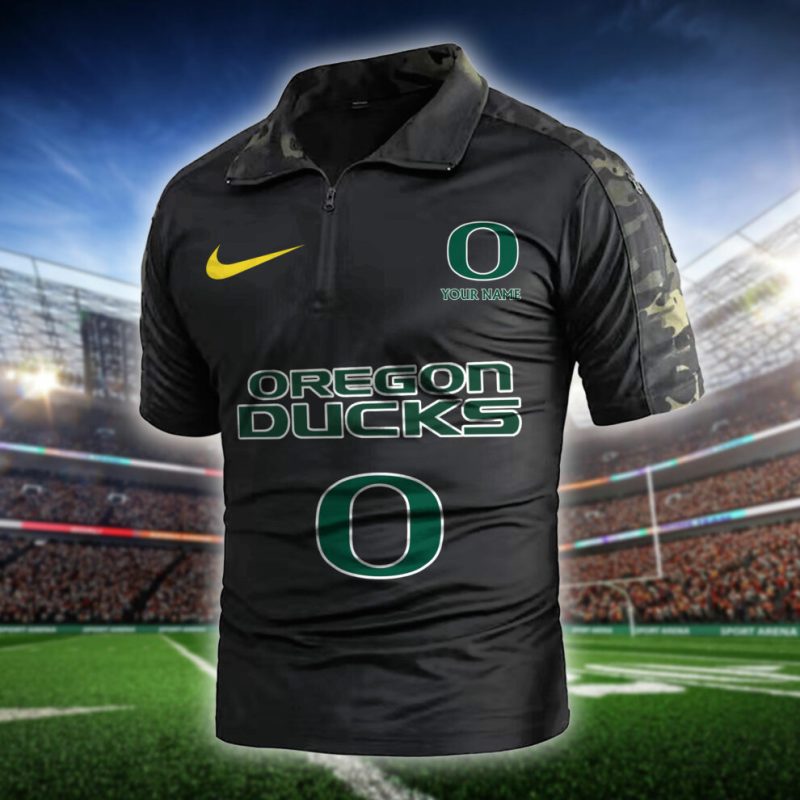 Oregon Ducks Black Camo Army Polo