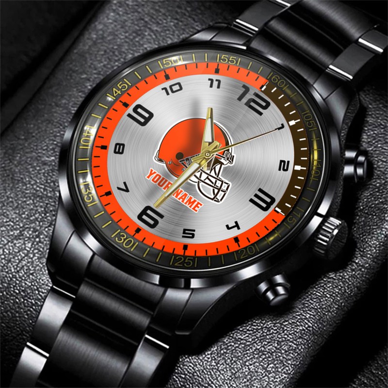 Cleveland Browns Black Fashion Watch Side View