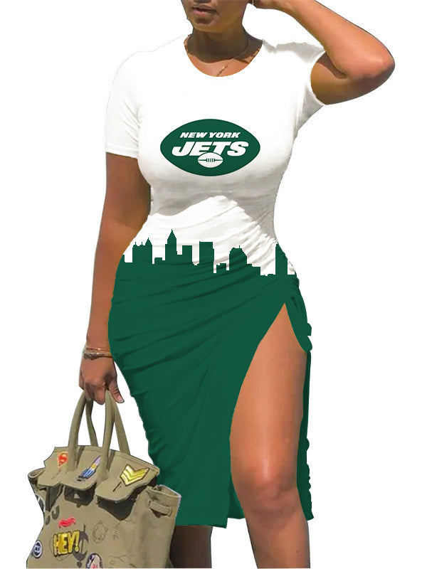 New York Jets Slit Bodycon Dress