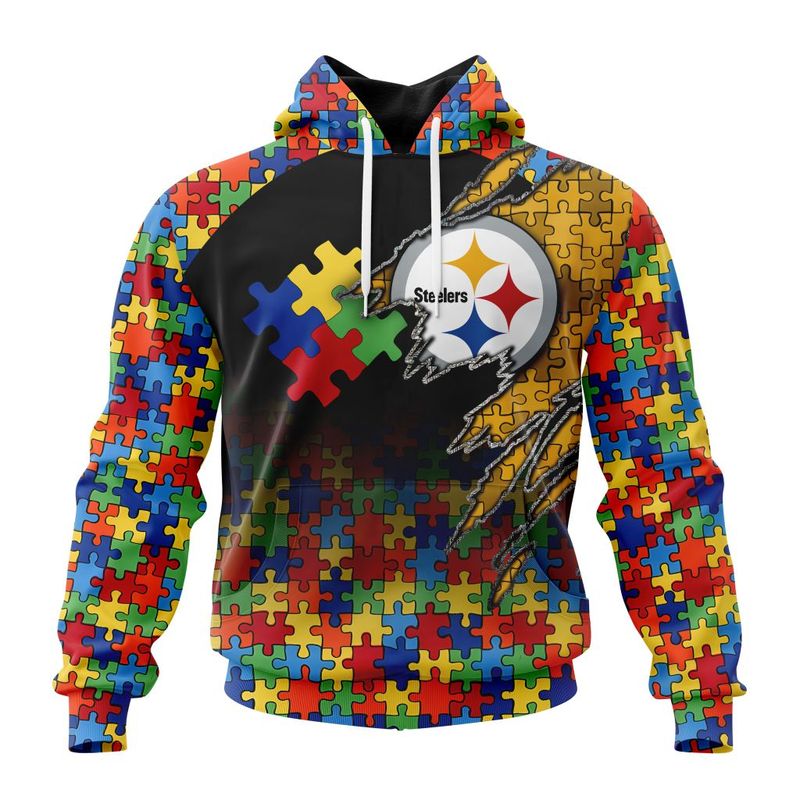 Pittsburgh Steelers Special Autism Awareness Hoodie Image 1
