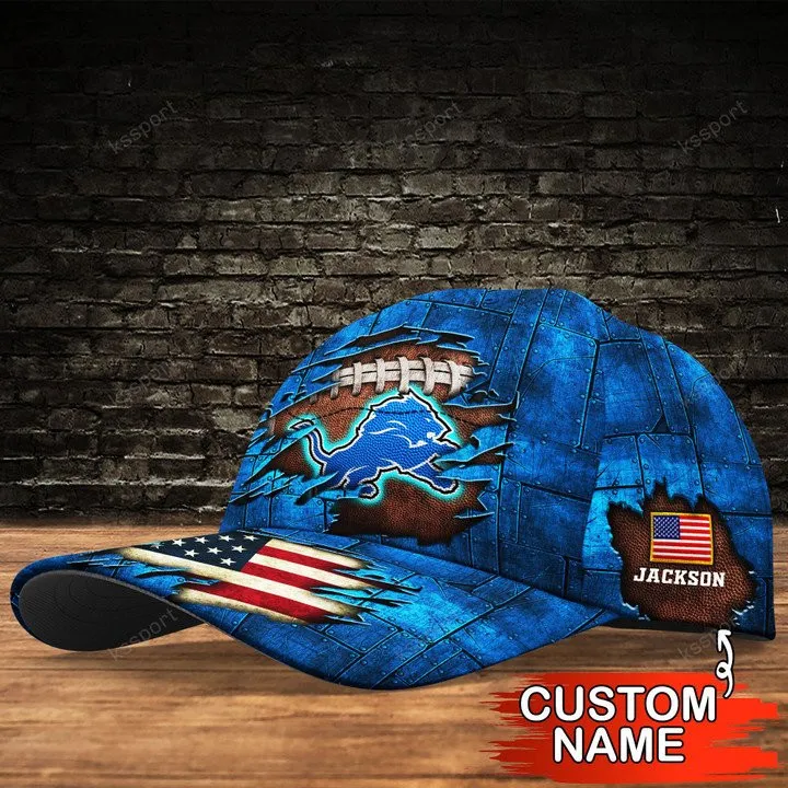 Detroit Lions Personalized Classic Cap Side View