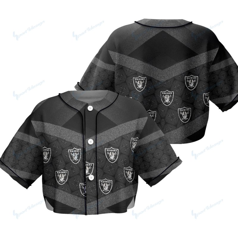 Las Vegas Raiders Crop Top Baseball Jersey