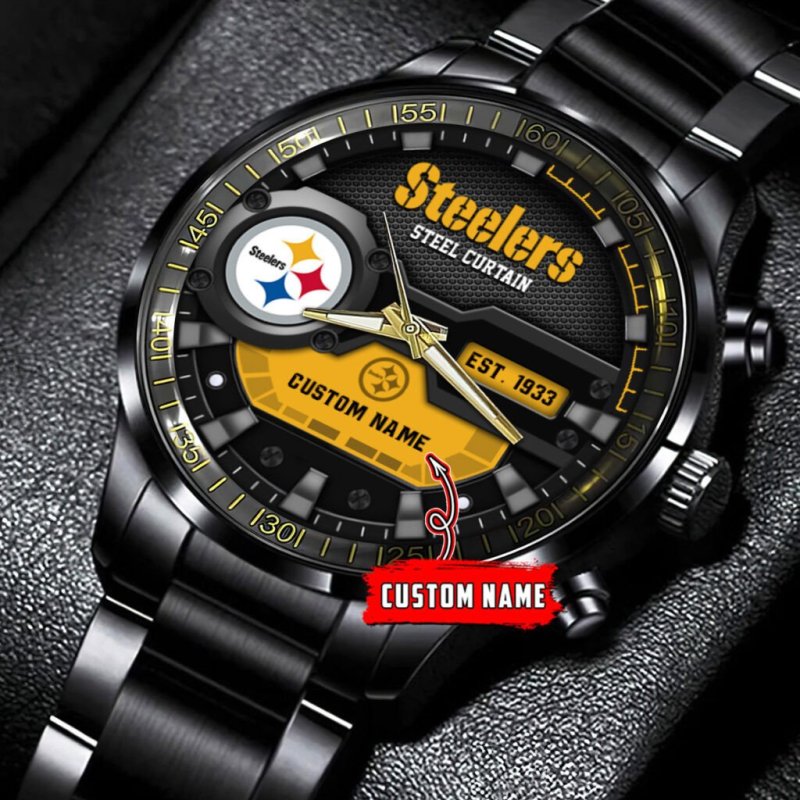 Pittsburgh Steelers Black Fashion Watch