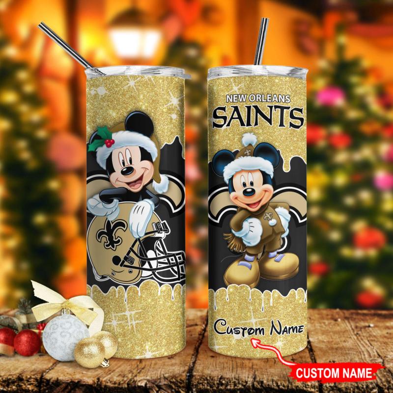 New Orleans Saints Glitter Tumbler