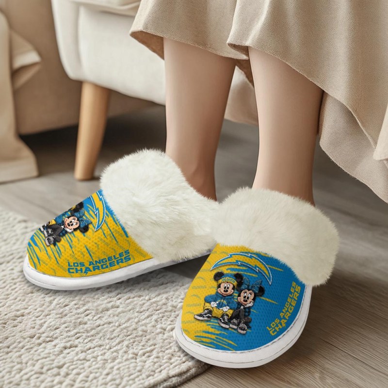Los Angeles Chargers Fuzzy Slippers Stylish Look