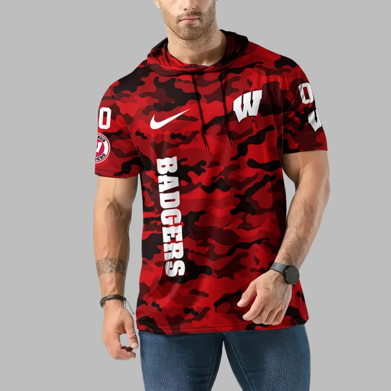 Wisconsin Badgers Camo Hoodie Front