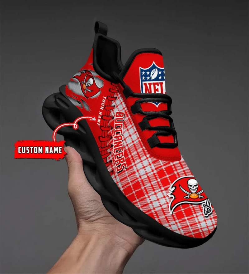 Tampa Bay Buccaneers Personalized Yezy Running Sneakers Top View