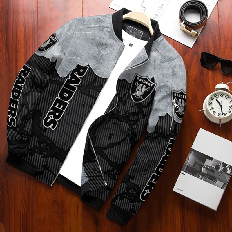 Las Vegas Raiders Personalized Bomber Jacket Side