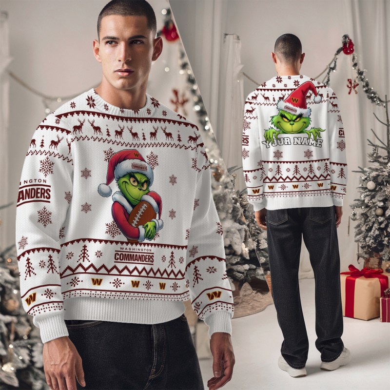 Washington Commanders Premium Ugly Christmas Sweater - Studio View