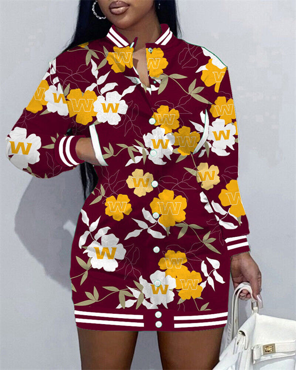 Washington Commanders Women's Button Down Jacket Dress