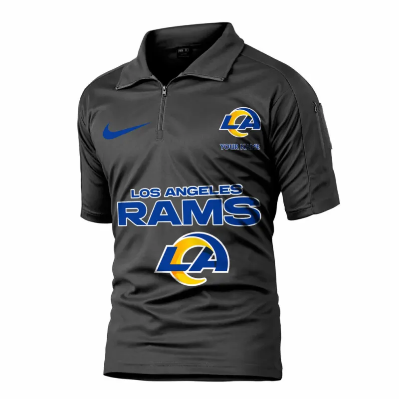Los Angeles Rams Army Polo Shirt - Black