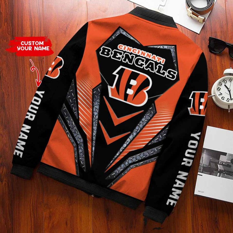 Cincinnati Bengals Personalized Bomber Jacket Details