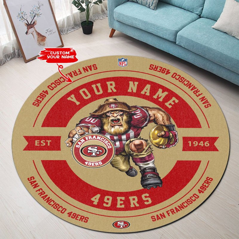San Francisco 49ers Personalized Round Rug