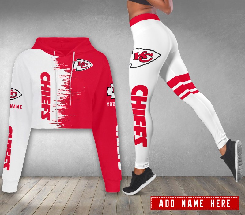 Kansas City Chiefs Personalized Combo Croptop Hoodie and Leggings