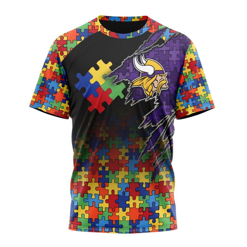 Minnesota Vikings Special Autism Awareness Design Hoodie