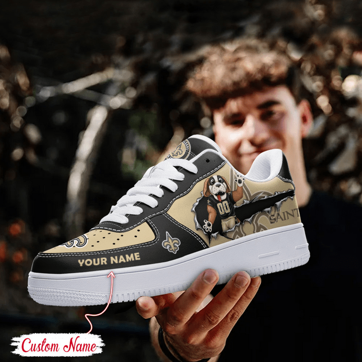 New Orleans Saints Custom Name Air Force 1 Sneaker