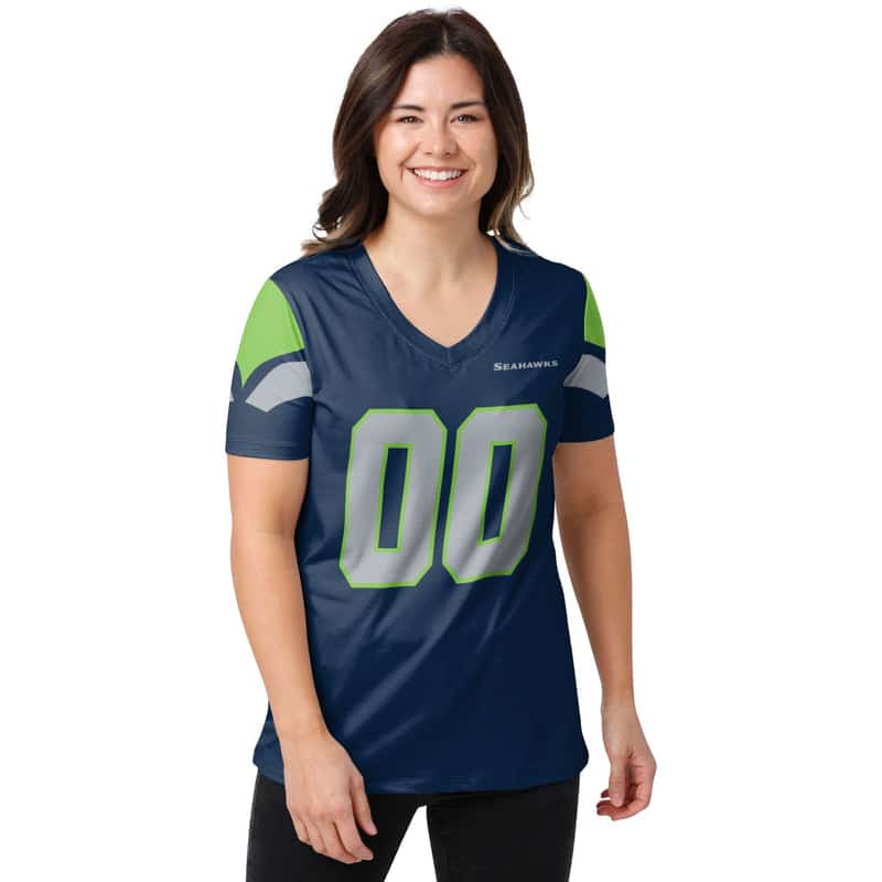 Seattle Seahawks Personalized V-neck Women's T-shirt