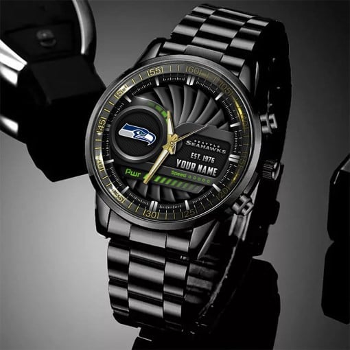 Close Up of Seattle Seahawks Watch
