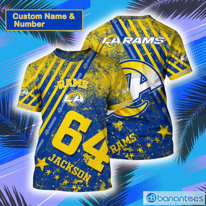 Los Angeles Rams NFL Custom Name And Number All Over Print 3D T-Shirt