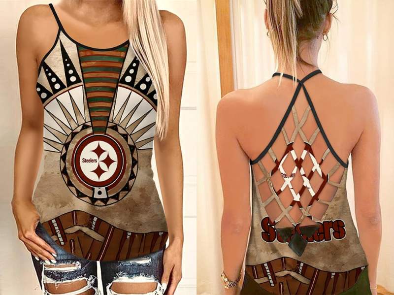 Pittsburgh Steelers Criss Cross Tank Top