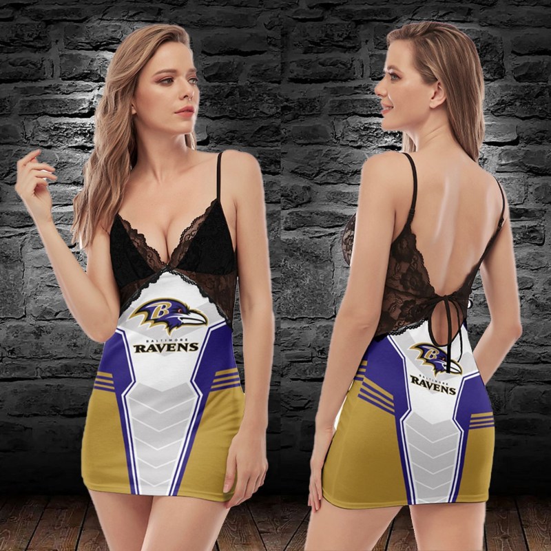 Baltimore Ravens Slip Dress - White Design