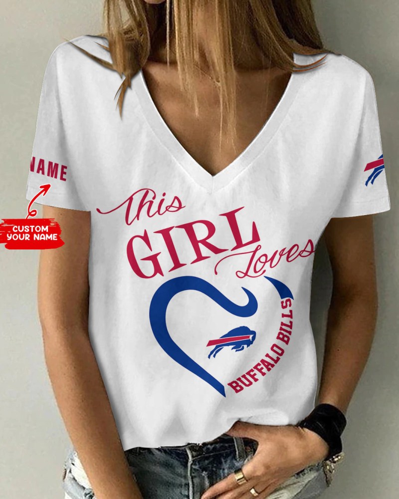 Buffalo Bills V-neck T-shirt Size Chart