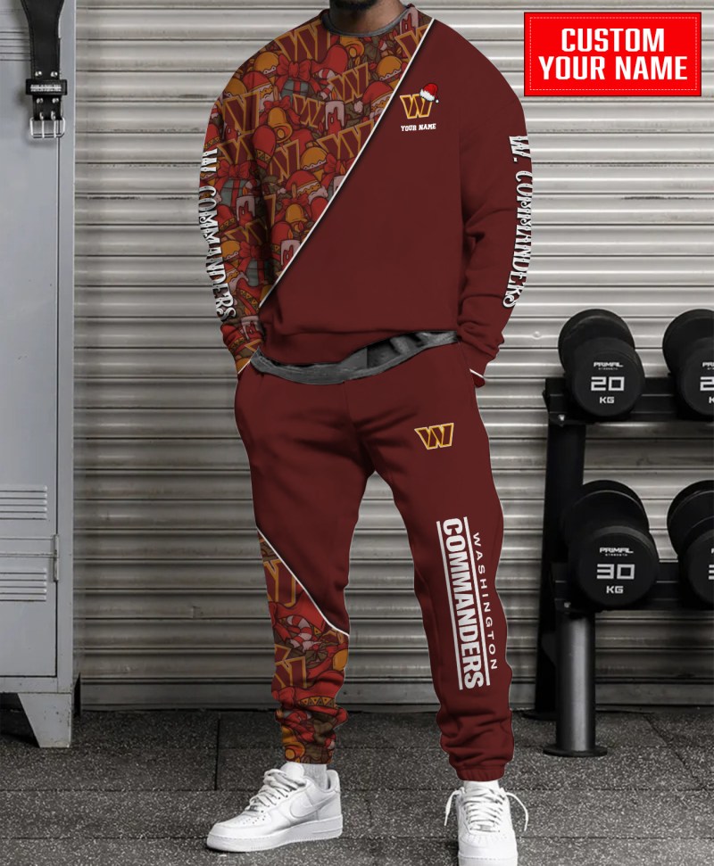 Washington Commanders Christmas Sweater and Sweatpants Combo