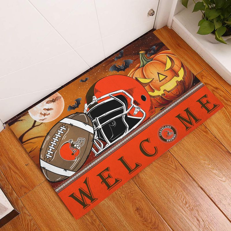 Cleveland Browns Halloween Doormat Front View