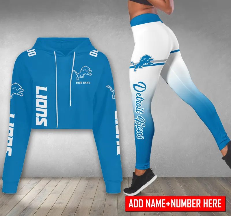 Detroit Lions Combo Croptop Hoodie and Leggings