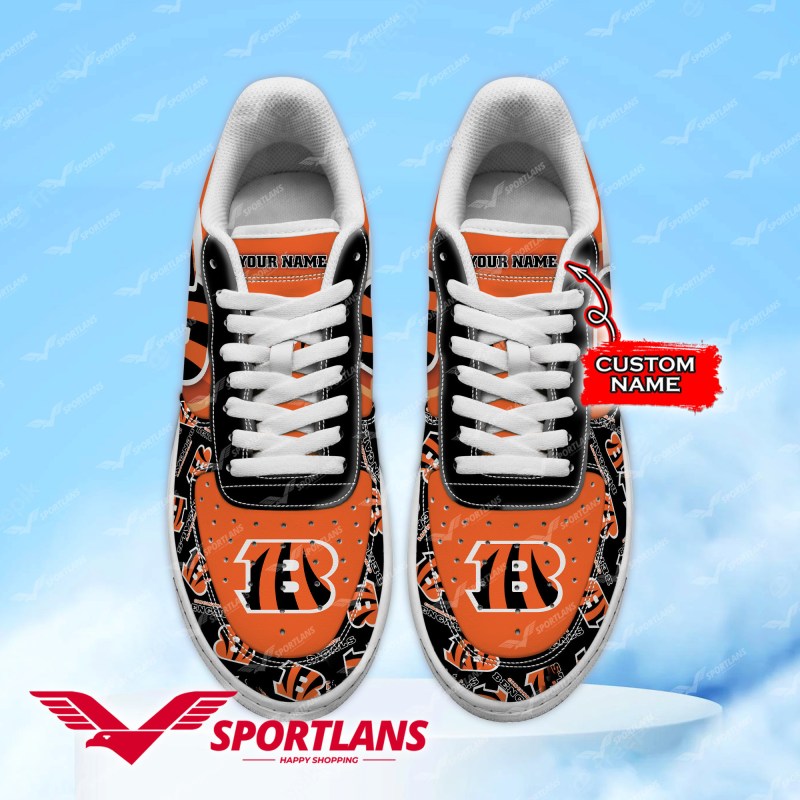 Cincinnati Bengals NFL Personalized Air Force 1 Shoes Side View
