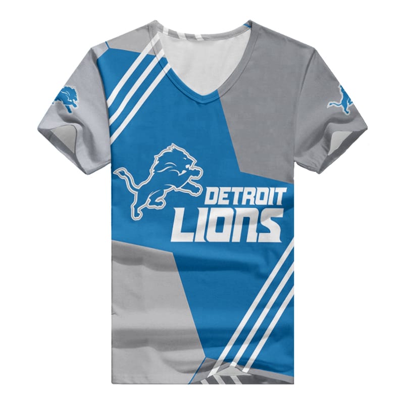 Detroit Lions V-neck Women's T-shirt - Side View