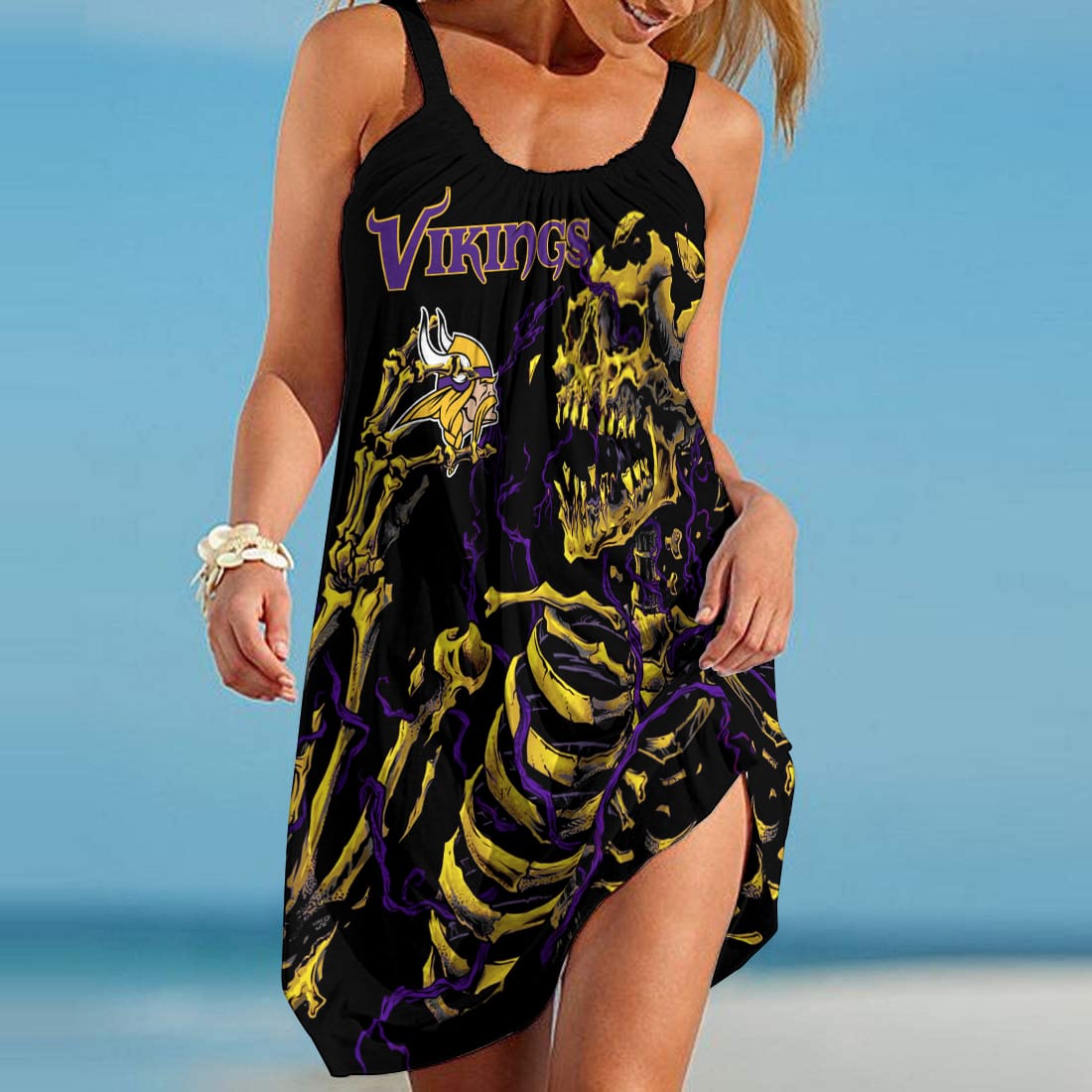 Minnesota Vikings Beach Dress Front