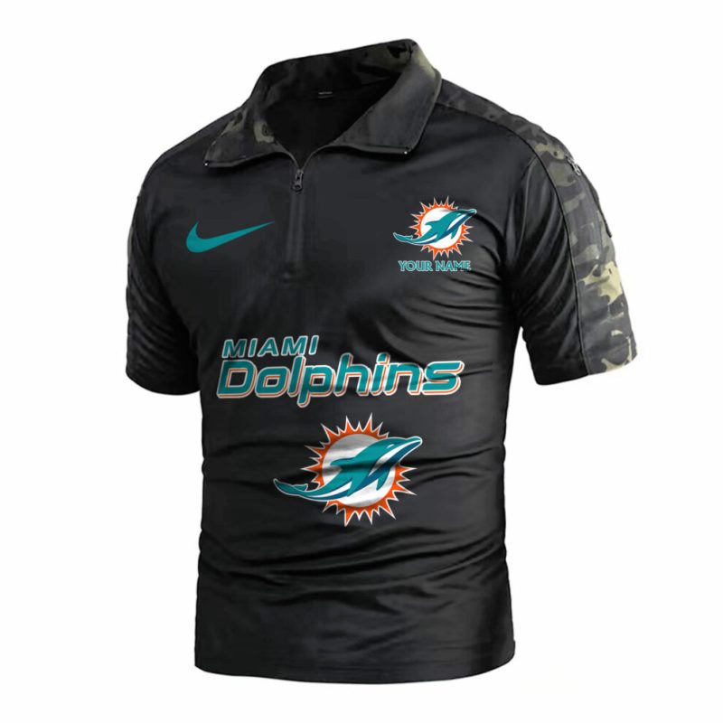 Miami Dolphins Army Polo Shirt Back View