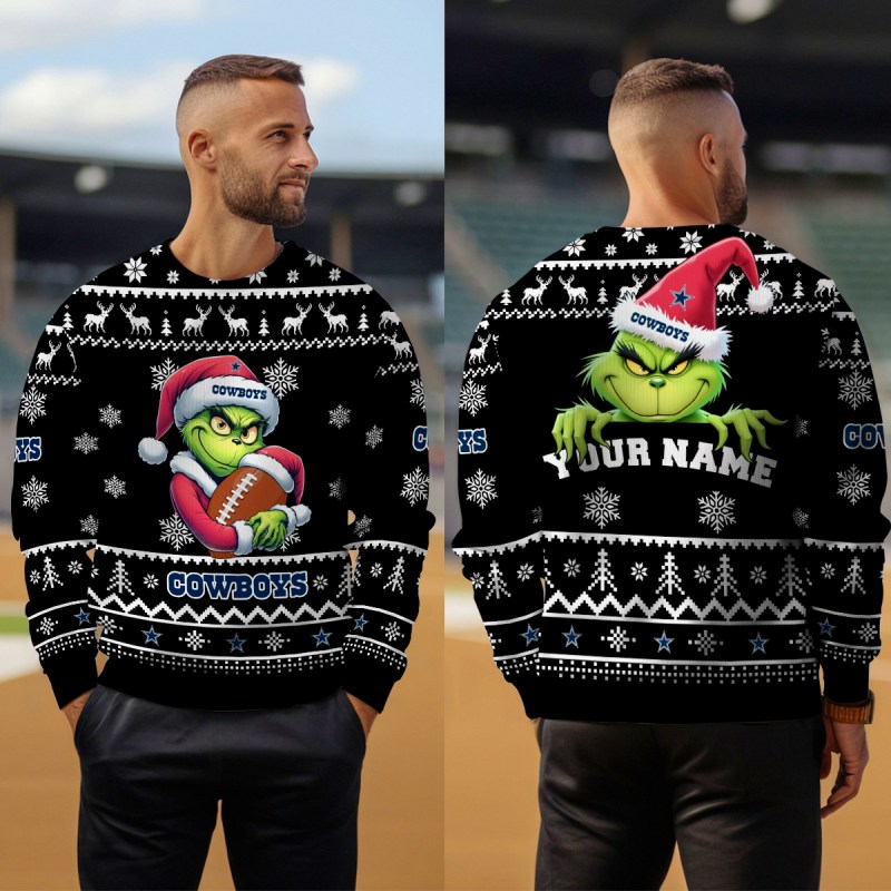 Dallas Cowboys Ugly Christmas Sweater Outdoor View 4