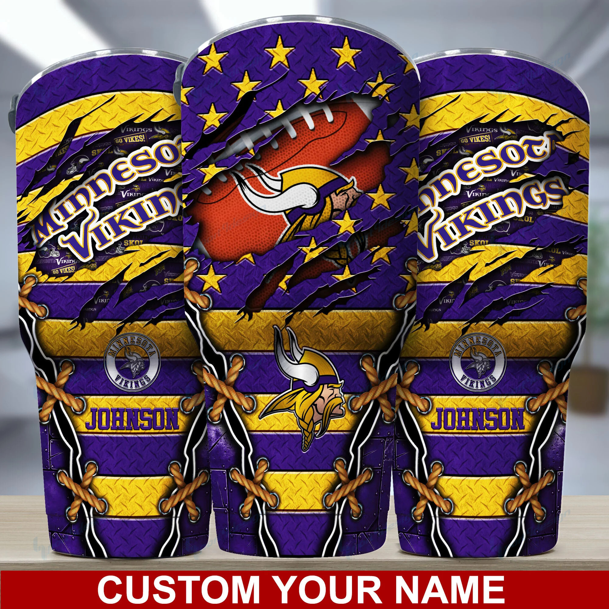 Minnesota Vikings Personalized Tumbler Image 1