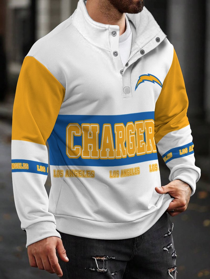 Los Angeles Chargers Casual Colorful Stand Collar Sweatshirt