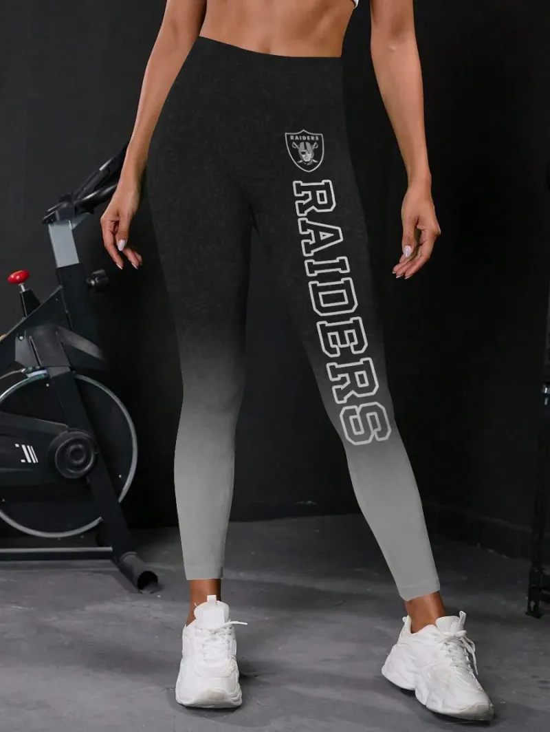 Comfortable High Waist Leggings for Las Vegas Raiders Fans