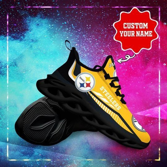 Pittsburgh Steelers Yezy Running Sneakers - Rear View