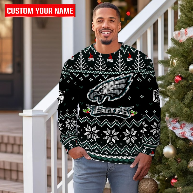 Philadelphia Eagles Ugly Christmas Sweater - Outdoor View 3