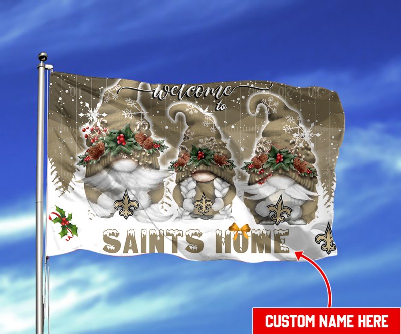 New Orleans Saints Christmas Personalized Flag