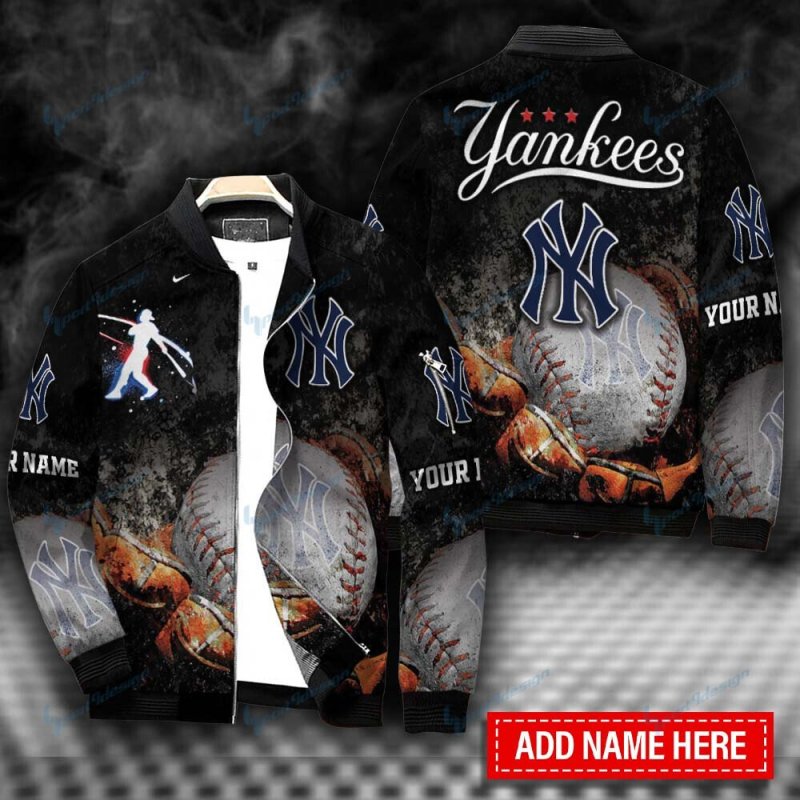 New York Yankees Personalized Bomber Jacket - Front View